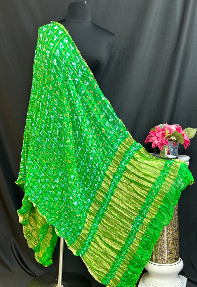 Green Bandhani dupatta