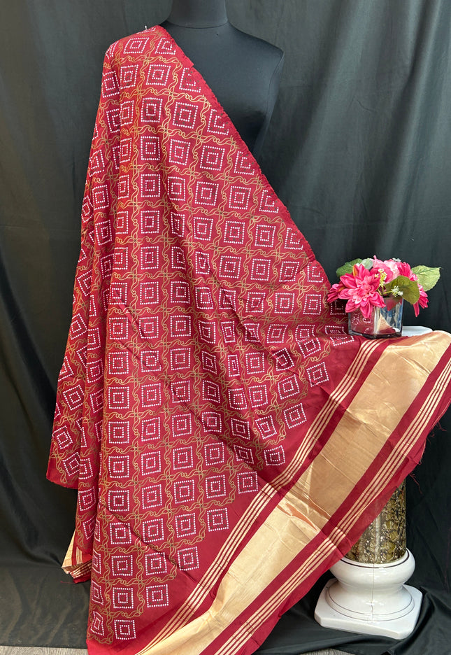 Bandhani print cotton dupatta