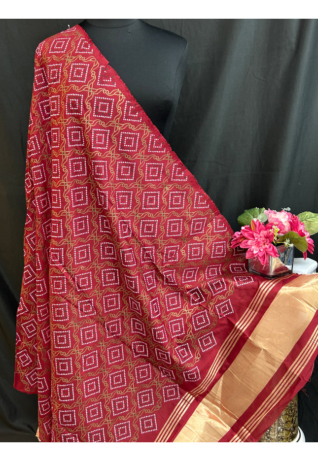 Bandhani print cotton dupatta