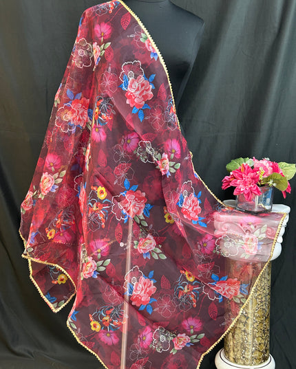 Digital print organza dupatta