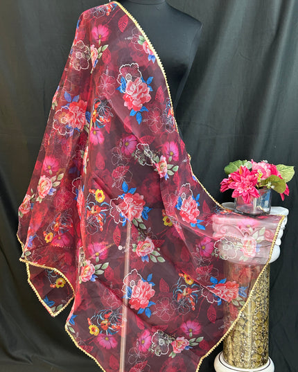 Digital print organza dupatta