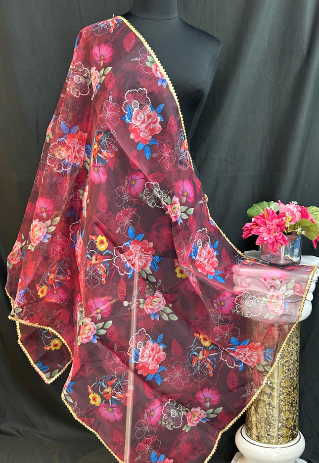 Digital print organza dupatta