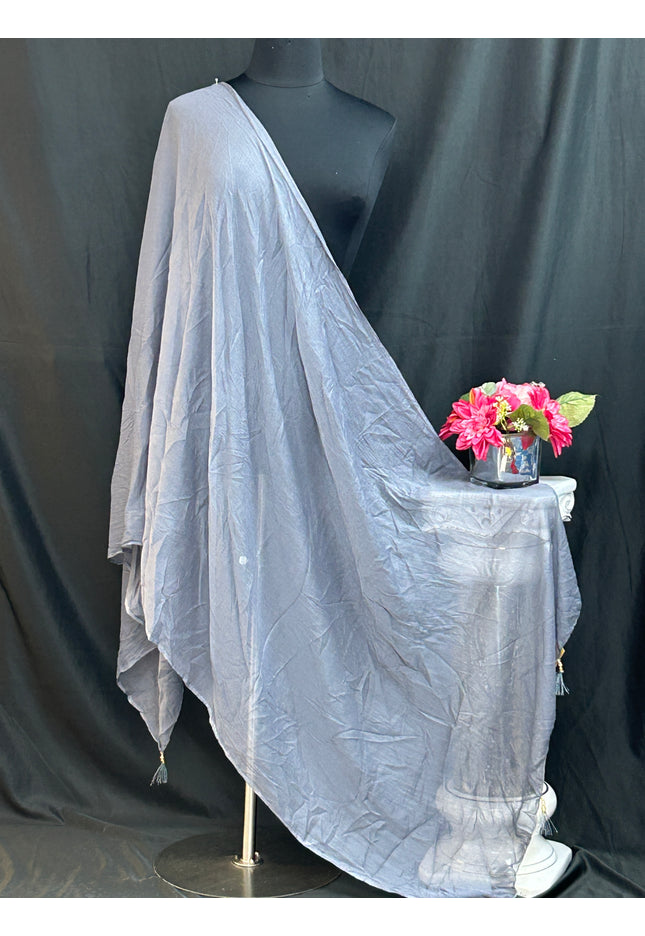 Grey chiffon dupatta