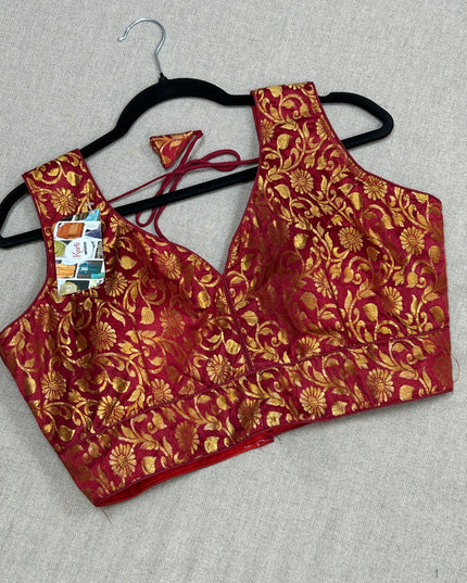 Maroon brocade blouse