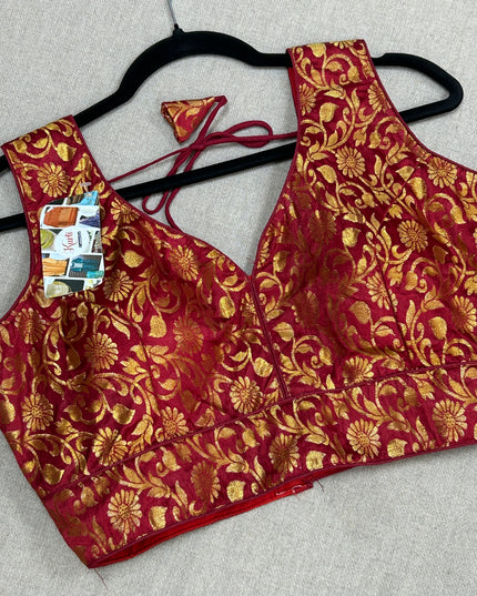 Maroon brocade blouse