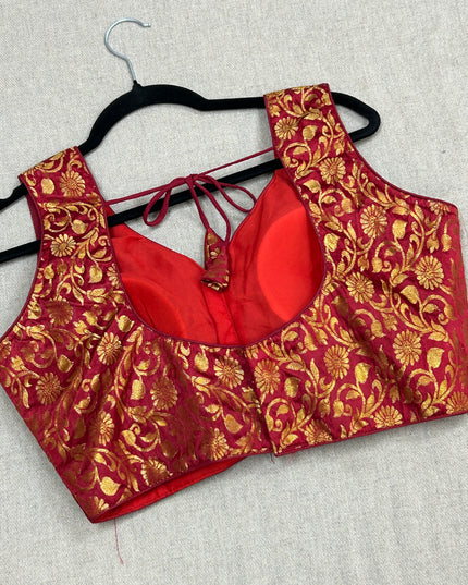 Maroon brocade blouse