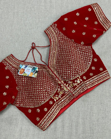 Velvet Blouse : red