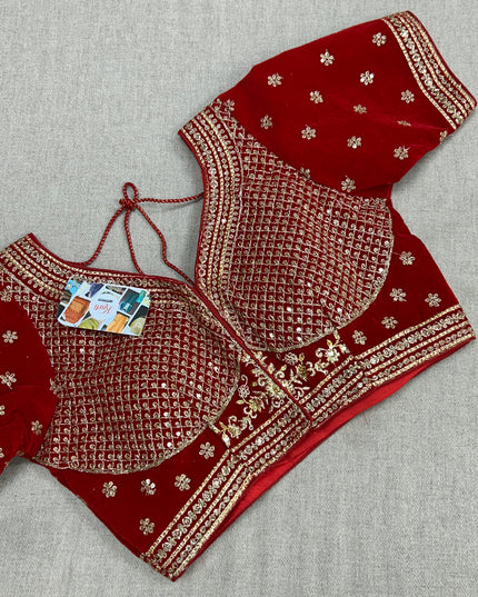 Velvet Blouse : red