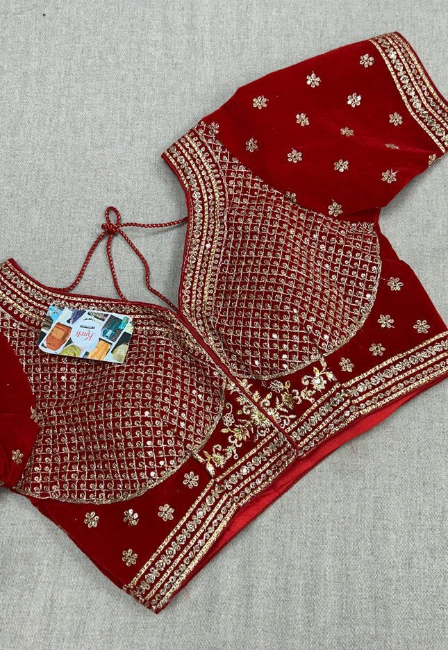 Velvet Blouse : red