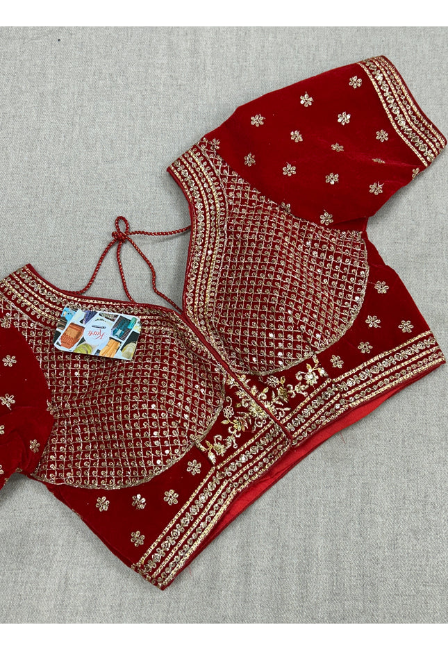 Velvet Blouse : red