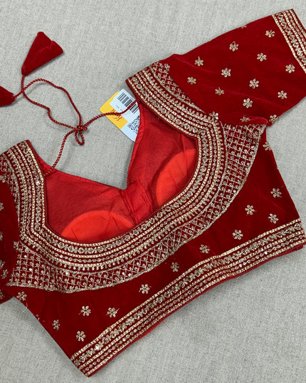 Velvet Blouse : red