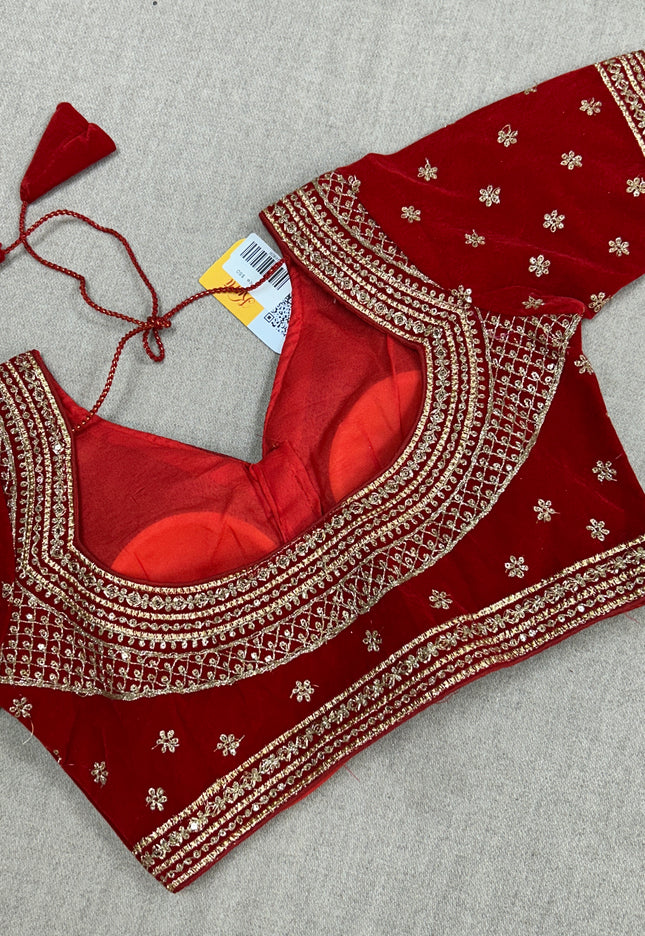 Velvet Blouse : red