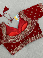 Velvet Blouse : red by Kurti Connection USA