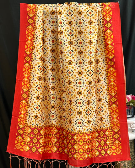 Digital print silk dupatta