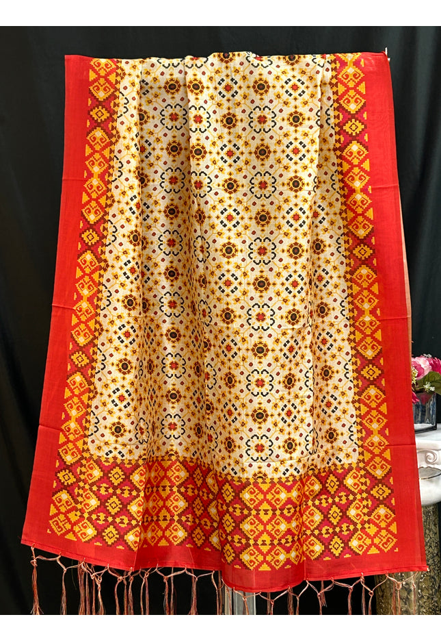 Digital print silk dupatta