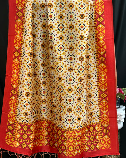 Digital print silk dupatta