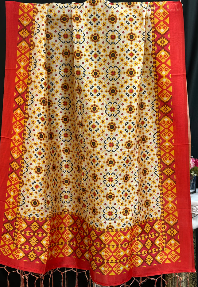 Digital print silk dupatta