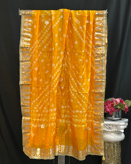Bandhani dupatta with gota Patti work
