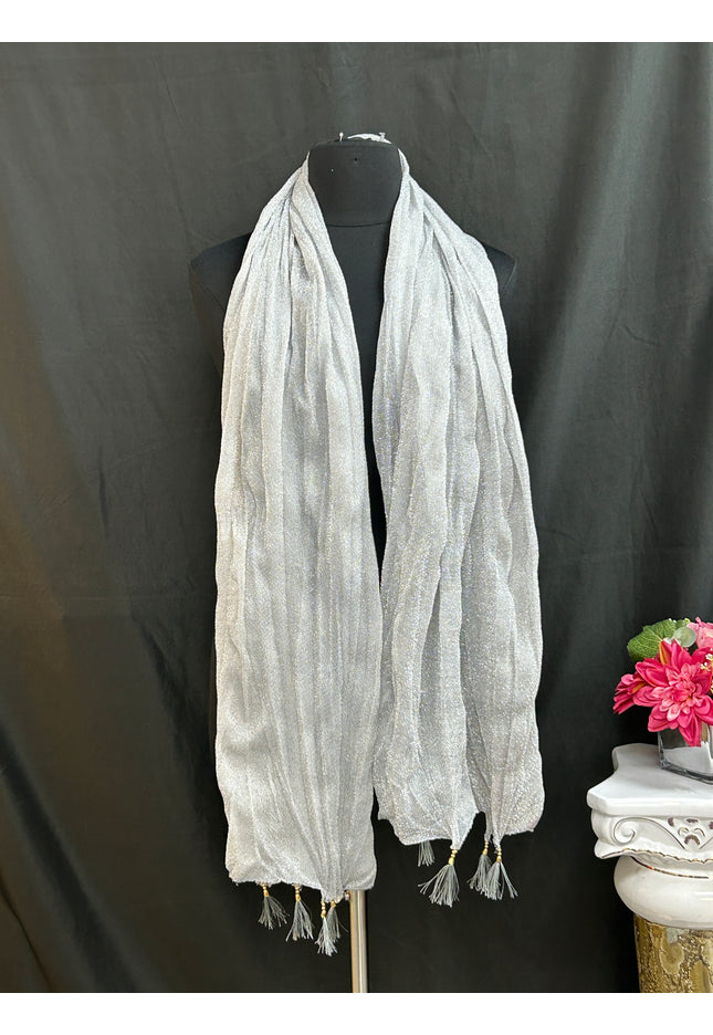 Silver tissue dupatta