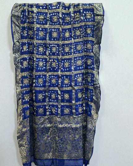 Dark blue Bandhani dupatta