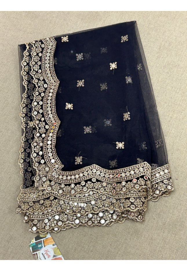 Navy blue party wear dupatta