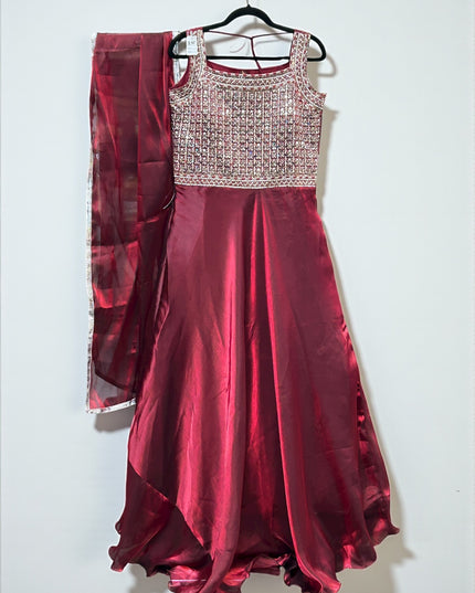 Tissue silk dress with dupatta
