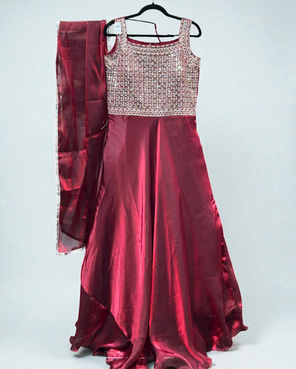 Tissue silk dress with dupatta