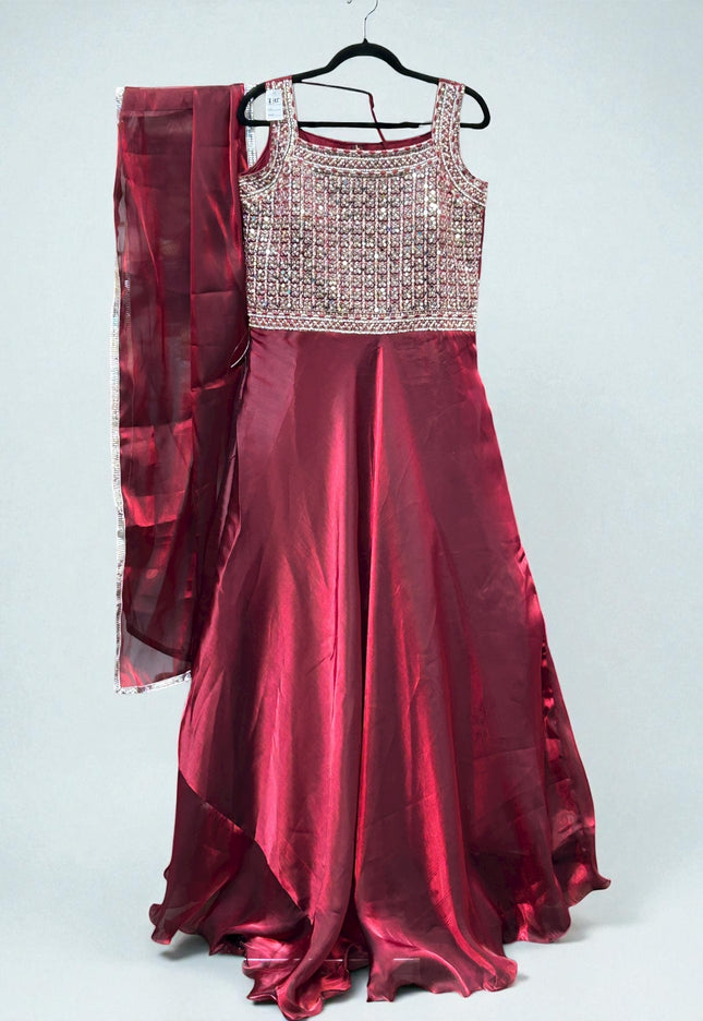 Tissue silk dress with dupatta