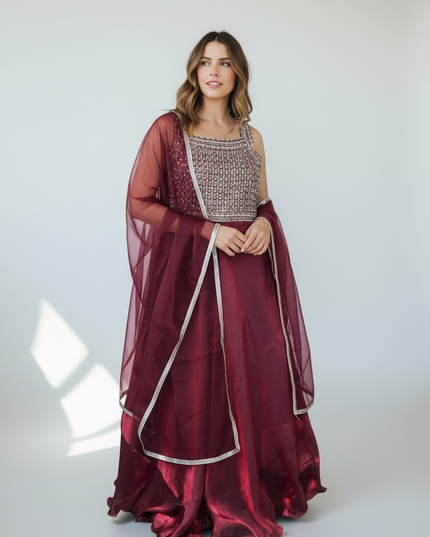 Tissue silk dress with dupatta