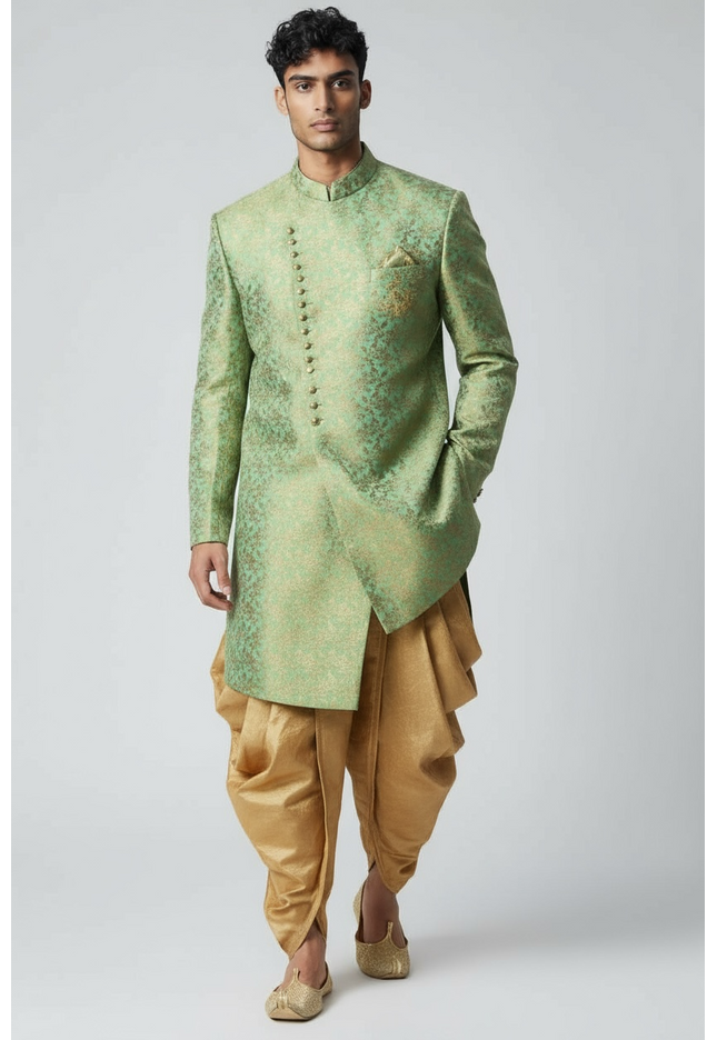 Light green sherwani set