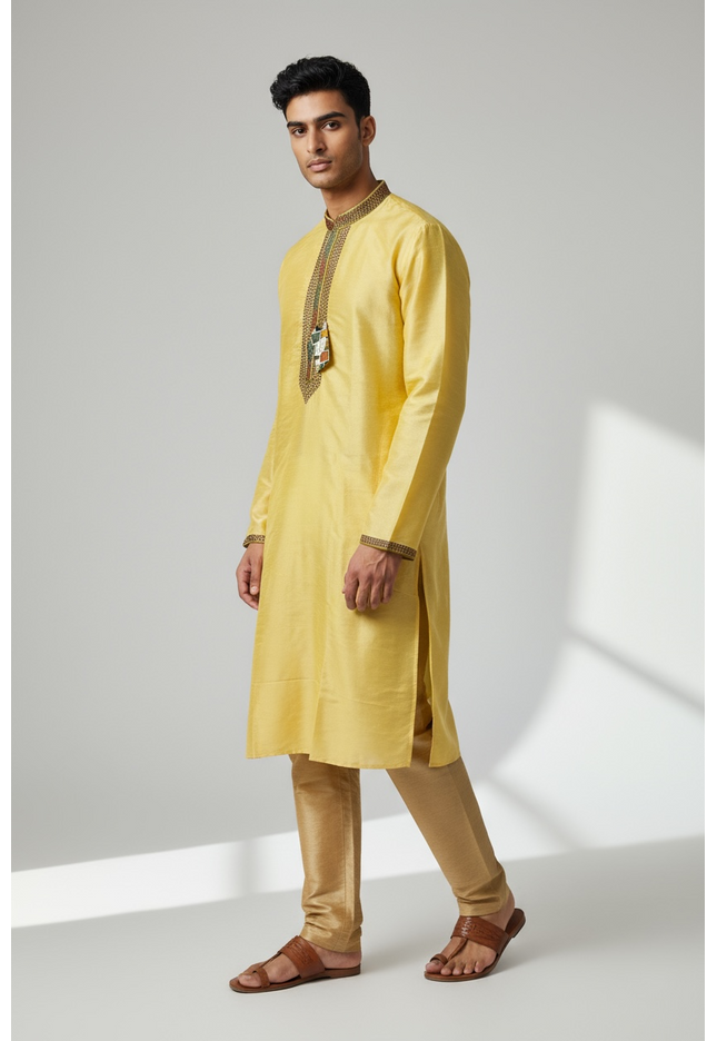 Light gold kurta pajama set