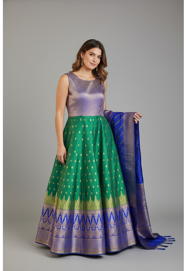 Kanjeevaram silk heavy long gown