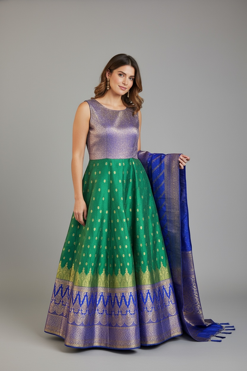 Kanjeevaram silk heavy long gown