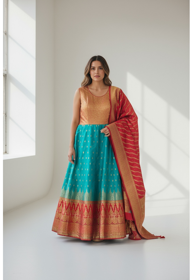 Kanjeevaram silk heavy long gown