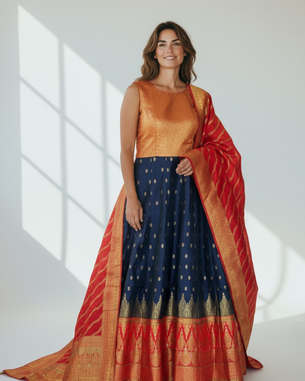 Kanjeevaram silk heavy long gown