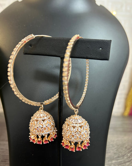 Chandbali earrings : rose gold