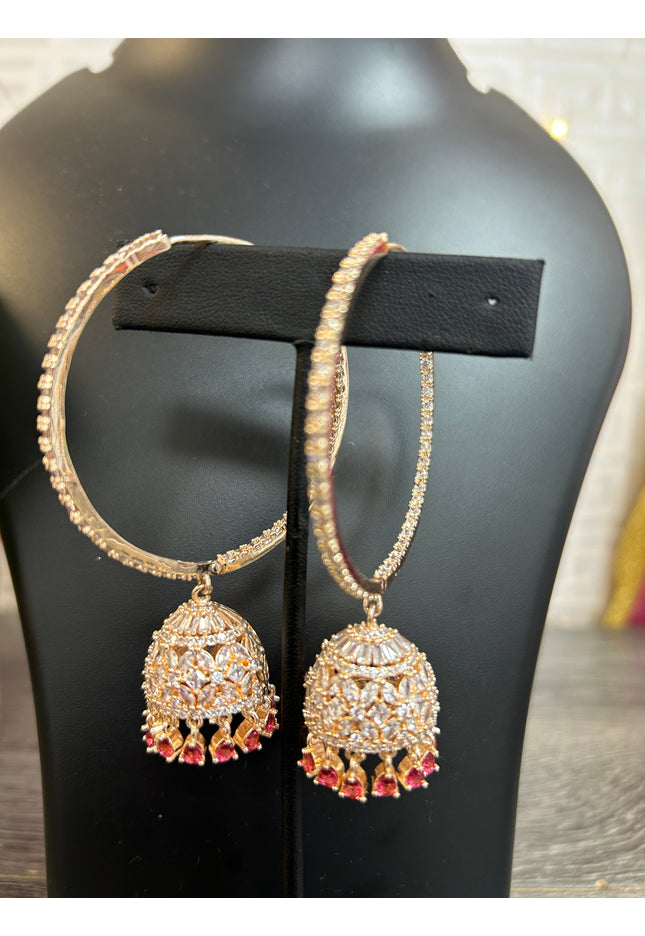Chandbali earrings : rose gold