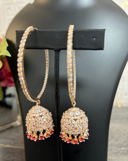 Chandbali earrings : rose gold