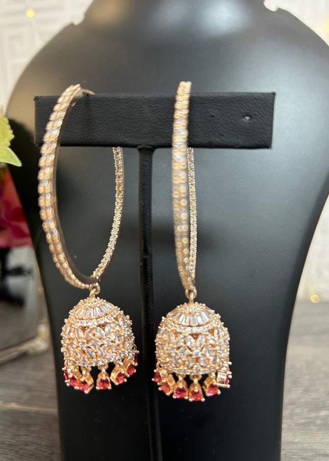 Chandbali earrings : rose gold