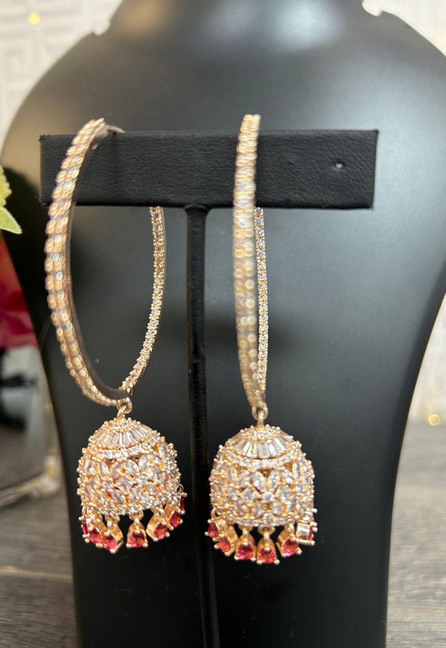 Chandbali earrings : rose gold