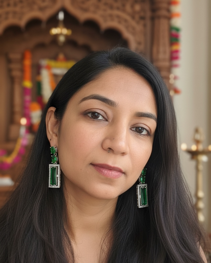 CZ earrings | green earrings