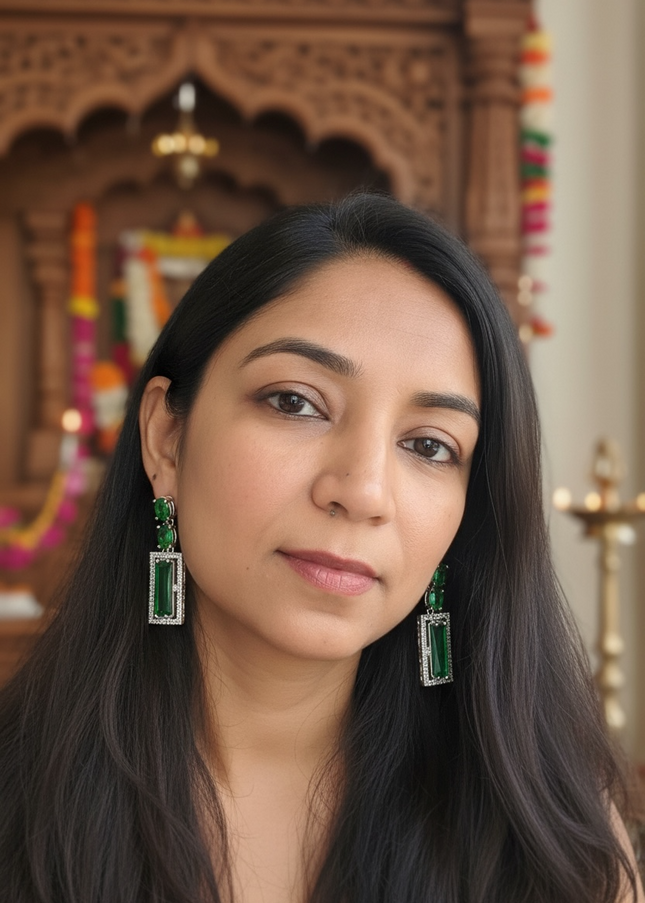 CZ earrings | green earrings