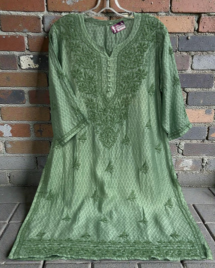 Lucknow Chikankari Kurti | modal silk