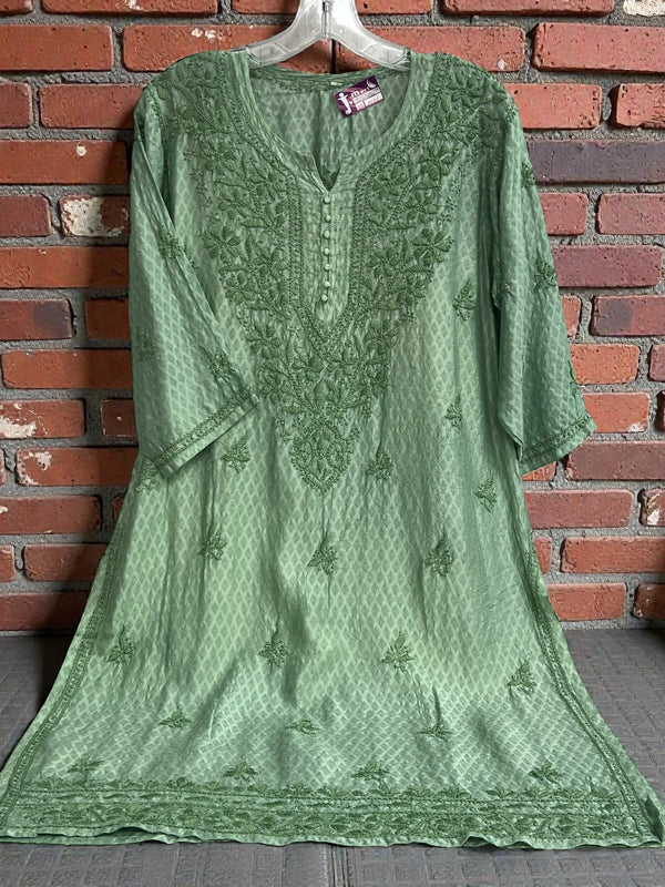 Lucknow Chikankari Kurti | modal silk