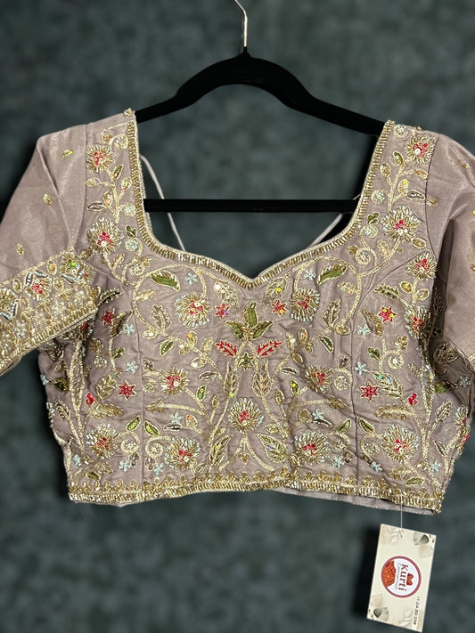 Tissue silk blouse | readymade blouse : onion pink blouse