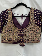 Heavy work blouse | purple blouse by Kurti Connection USA