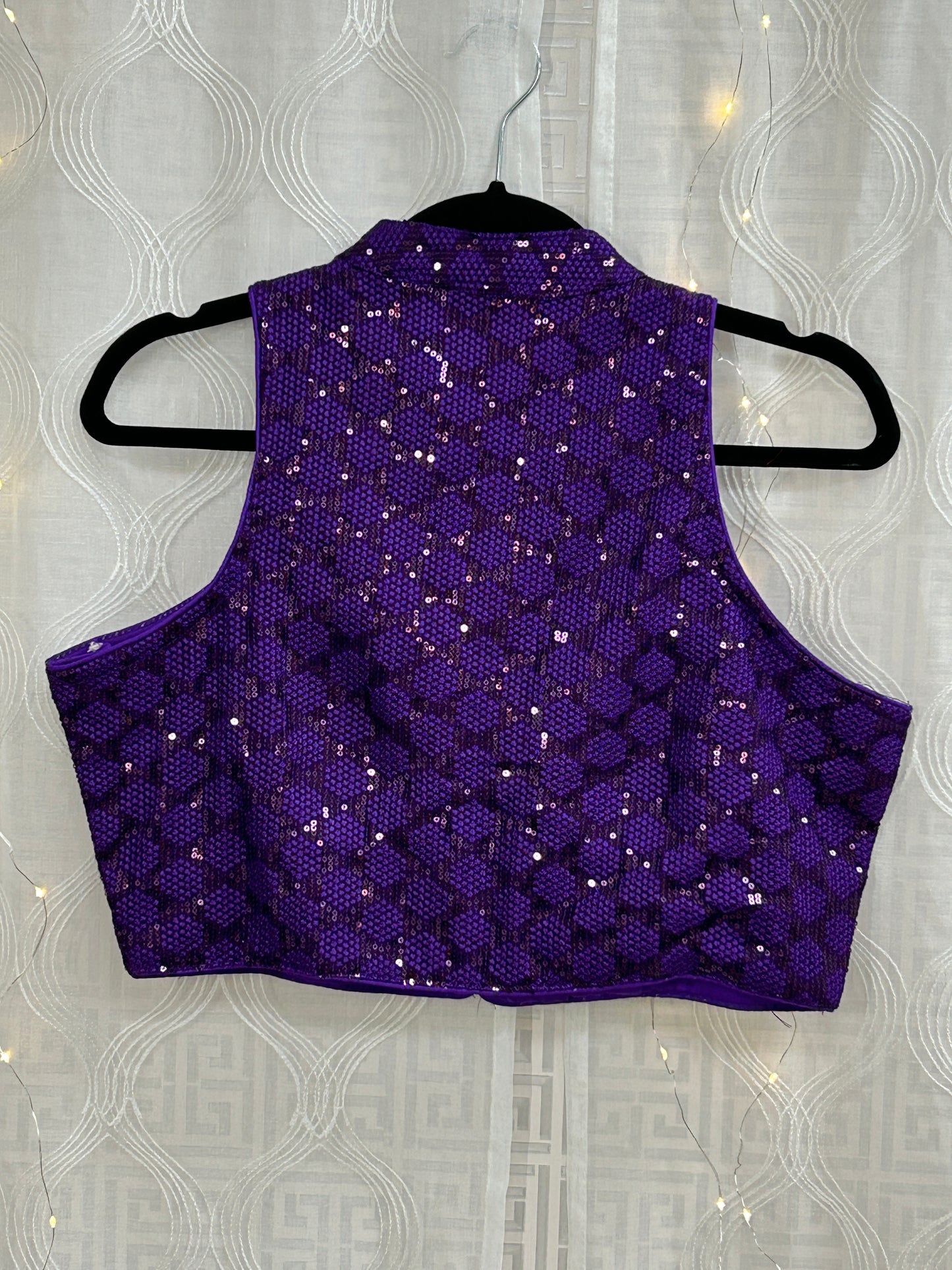 Purple Halter neck blouse by Kurti Connection USA