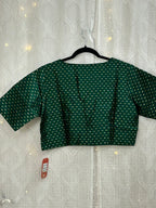 V neck blouse : bottle green color by Kurti Connection USA