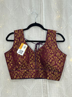 Brocade blouse : wine color by Kurti Connection USA