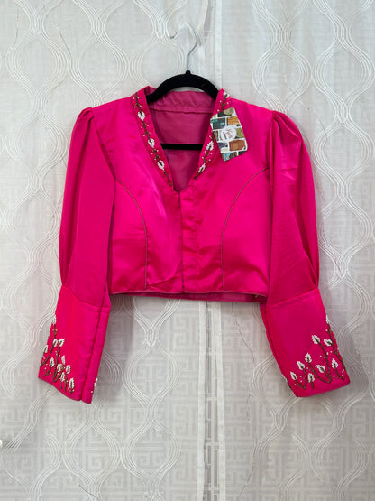 Silk blouse with long sleeves by Kurti Connection USA